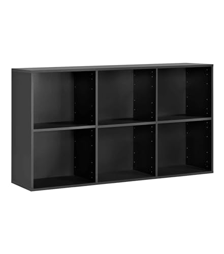 mokebo Aktenregal oder Raumteiler Regal in Schwarz 'Der Verstauer', Holzregal, Bücherregal oder Würfelregal fürs Büro, auch als Kinderregal oder Ordnerregal im Kinderzimmer in 132x75x35 (B/H/T in cm) von mokebo