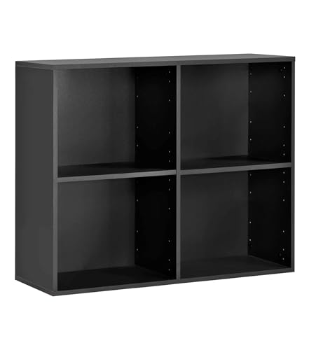 mokebo Aktenregal oder Raumteiler Regal in Schwarz 'Der Verstauer', Holzregal, Bücherregal oder Würfelregal fürs Büro, auch als Kinderregal oder Ordnerregal im Kinderzimmer in 88x75x35 (B/H/T in cm) von mokebo