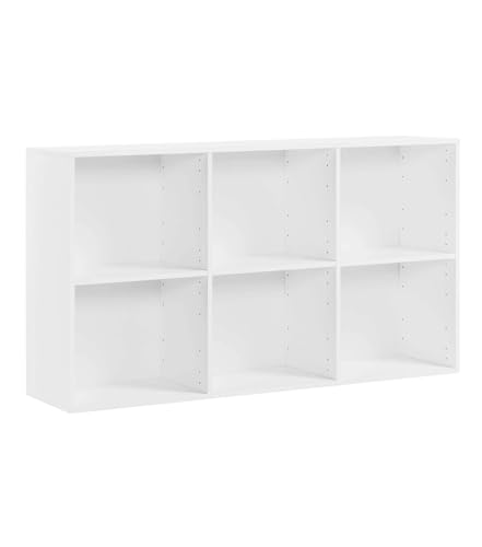 mokebo Aktenregal oder Raumteiler Regal in Weiß 'Der Verstauer', Holzregal, Bücherregal oder Würfelregal fürs Büro, auch als Kinderregal oder Ordnerregal im Kinderzimmer in 132x75x35 (B/H/T in cm) von mokebo