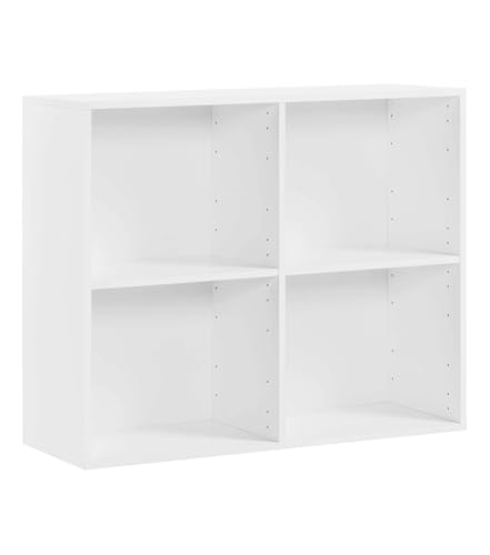 mokebo Aktenregal oder Raumteiler Regal in Weiß 'Der Verstauer', Holzregal, Bücherregal oder Würfelregal fürs Büro, auch als Kinderregal oder Ordnerregal im Kinderzimmer in 88x75x35 (B/H/T in cm) von mokebo