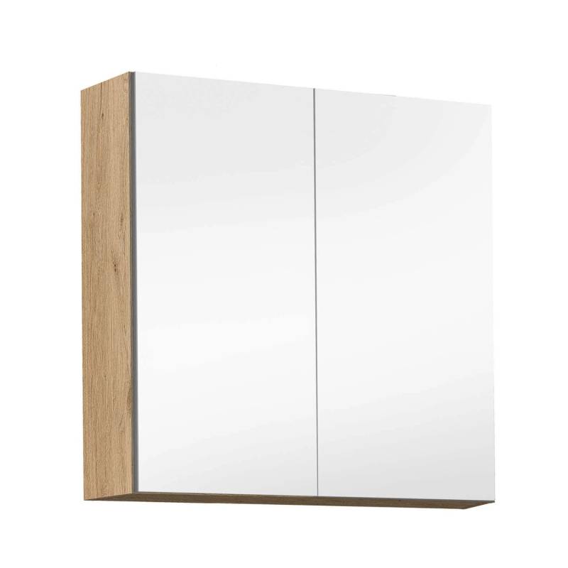 mokebo Bad Spiegelschrank Die Badenixe Bad-Hängeschrank mit Spiegel in Viking-Oak in 71x70x23 HxBxT in cm von mokebo