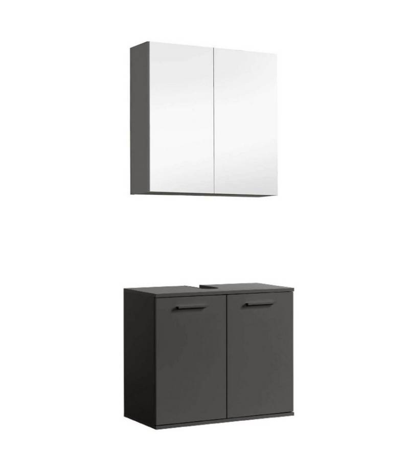 mokebo Badmöbel-Set Der Steuermann, (2-teilig), Unterschrank & Spiegelschrank fürs Bad in Eiche Schwarz von mokebo
