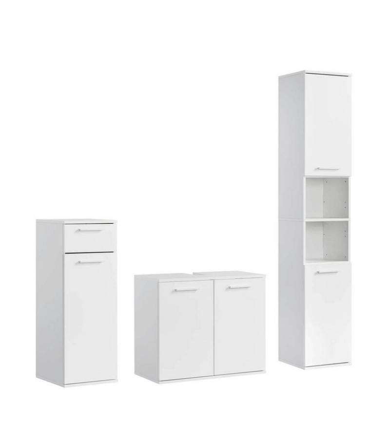 mokebo Badmöbel-Set Der Steuermann, (3-teilig), Unterschrank, Beistellschrank & Hochschrank in Weiß von mokebo