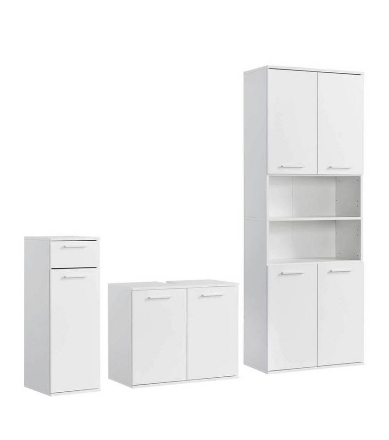 mokebo Badmöbel-Set Der Steuermann, (3-teilig), Unterschrank, Beistellschrank & Hochschrank in Weiß von mokebo