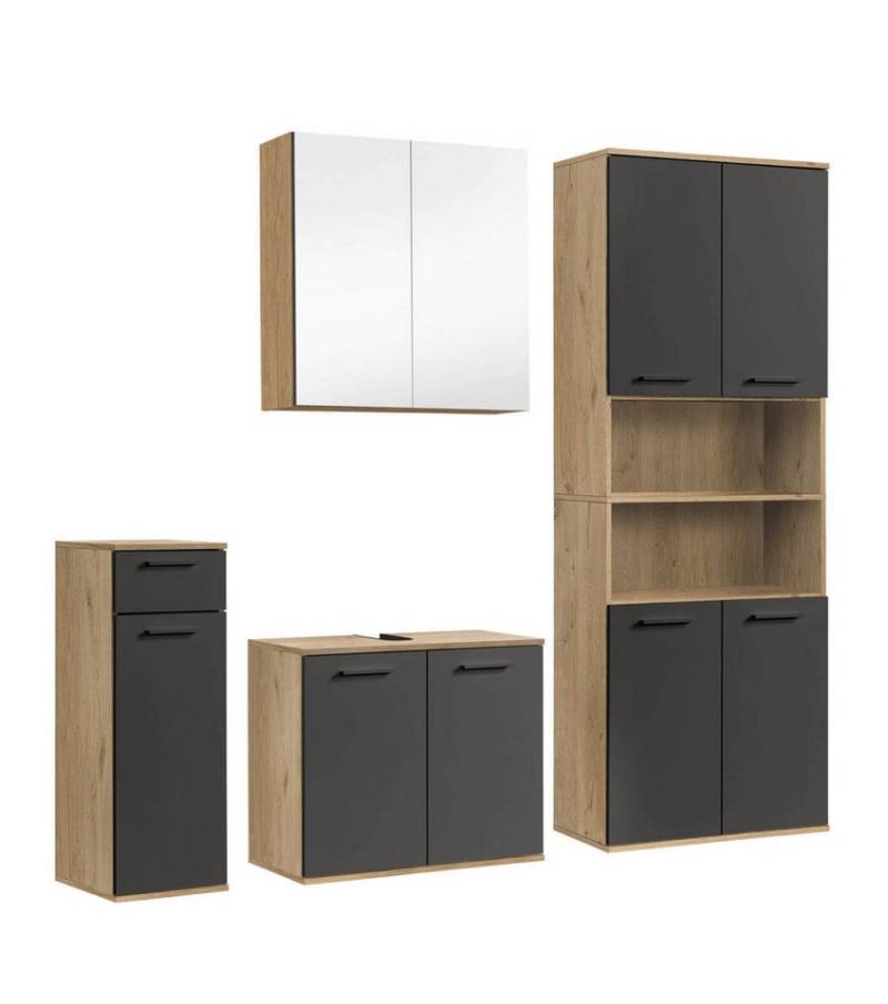 mokebo Badmöbel-Set Der Steuermann, (4-teilig), Unterschrank, Beistellschrank, Hochschrank, Spiegelschrank von mokebo