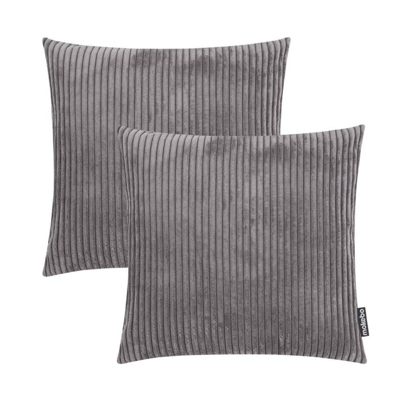 mokebo Dekokissen Set Die Kuschelbuddies 2er-Set Cordkissen mit Füllung in Anthrazit von mokebo