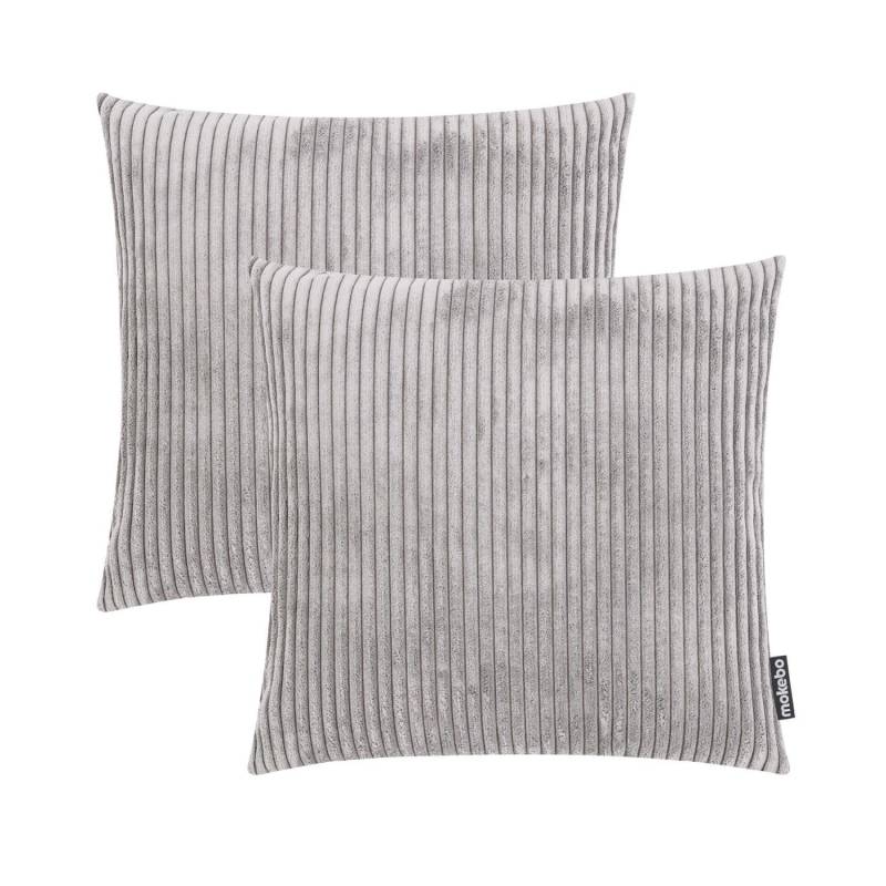 mokebo Dekokissen Set Die Kuschelbuddies 2er-Set Cordkissen mit Füllung in Grau von mokebo