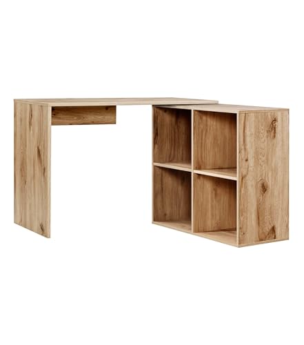 mokebo Eckschreibtisch klein in Eiche mit Stauraum 'Der Produktive', auch als Schreibtisch, Computertisch oder Arbeitstisch im Büro, Kinderschreibtisch oder Gaming Tisch in 112x77x54 (B/H/T in cm) von mokebo