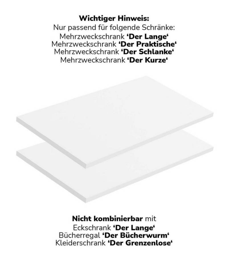 mokebo Einlegeboden Die Einleger (2er-Set), Böden für Mehrzweckschränke Der Lange, Der Praktische & Der Schlanke von mokebo