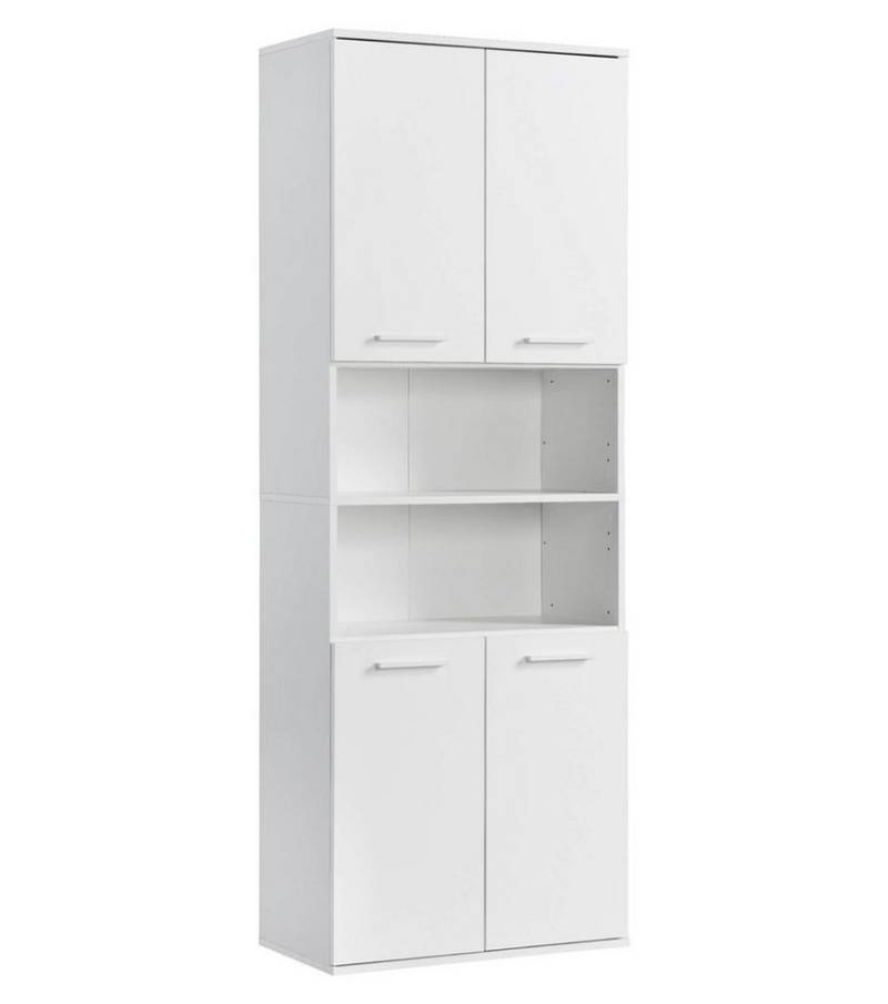 mokebo Hochschrank Der Kapitän (180x33x34 cm, mit 5 Einlegeböden) hoher Badschrank, Badezimmerschrank, Badregal Badezimmer in Weiß von mokebo