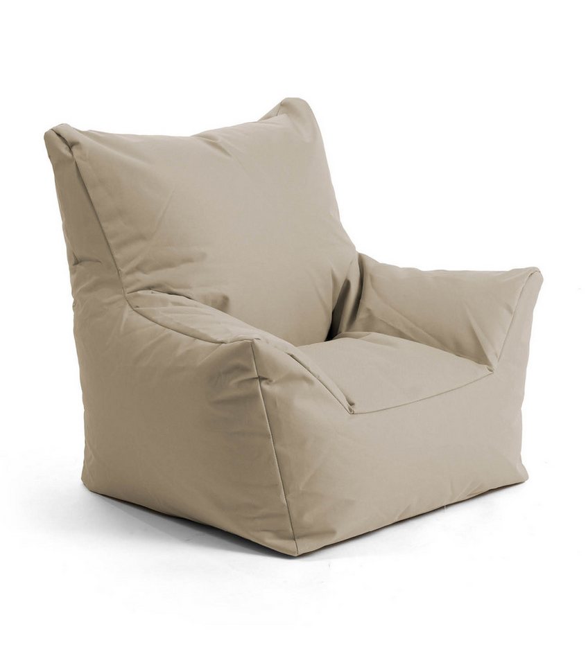 mokebo Kindersessel Der Pausenheld (aus wasserabweisenden Stoff Beige-Khaki), Kinder Sitzsack, Lesesessel, Bodenkissen fürs Kinderzimmer von mokebo