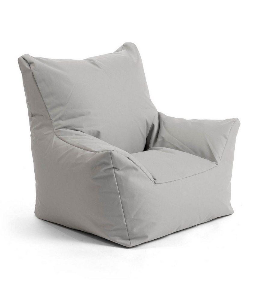 mokebo Kindersessel Der Pausenheld (aus wasserabweisenden Stoff Grau), Kinder Sitzsack, Lesesessel, Bodenkissen und Sitzkissen Kinder von mokebo