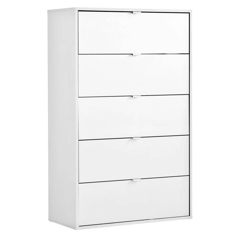 mokebo Kommode mit 5 Schubladen in Weiß Die Stilvolle Highboard Anrichte oder Sideboard von mokebo