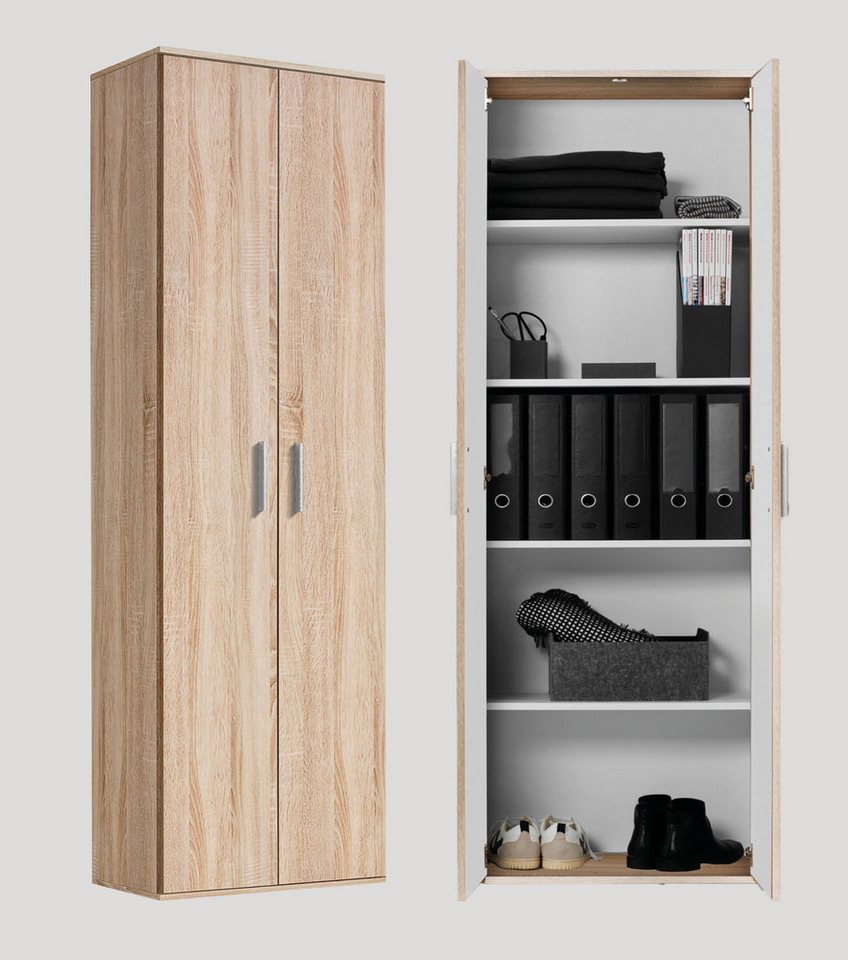 mokebo Mehrzweckschrank Der Lange (60x180 cm, mit 4 Einlegeböden) im Stonewashed Look, auch als Strickdecke oder Tagesdecke von mokebo