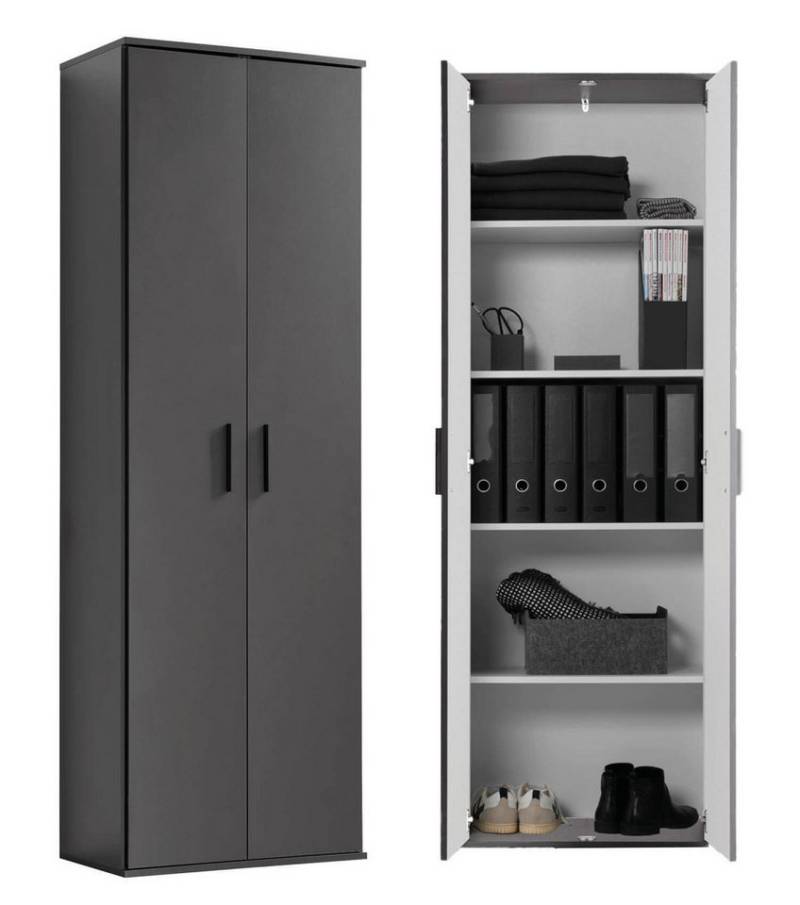 mokebo Mehrzweckschrank Der Lange (60x180 cm, mit 4 Einlegeböden) Schuhschrank, Aktenschrank, Flurschrank & Aufbewahrungsschrank von mokebo