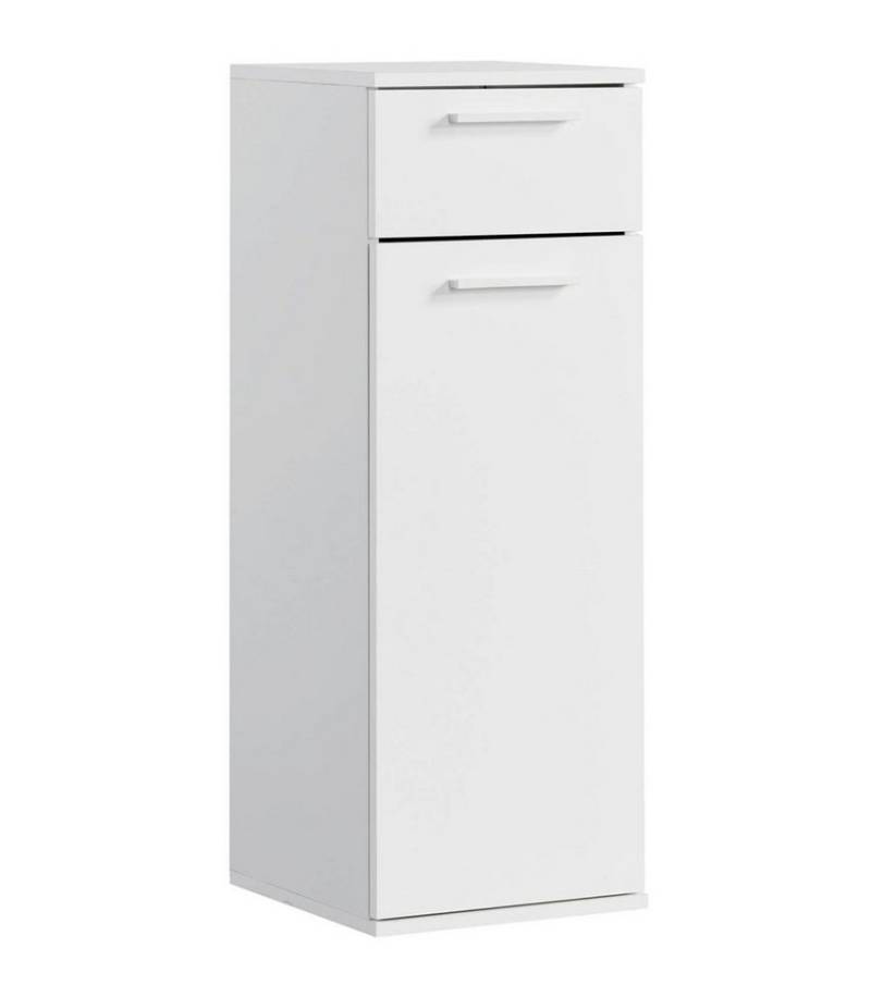 mokebo Midischrank Der Matrose (91x33x34 cm, mit Einlegeboden & Schublade) schmaler Badschrank, Badezimmerschrank, Bad-Beistellschrank in Weiß von mokebo