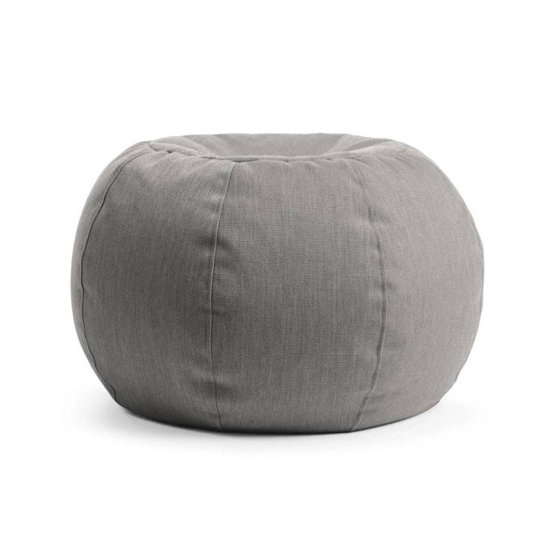 mokebo Outdoor Pouf Der Kugelige 60x45cm für Balkon & Garten Sitzhocker rund oder Bodenkissen in Steingrau von mokebo
