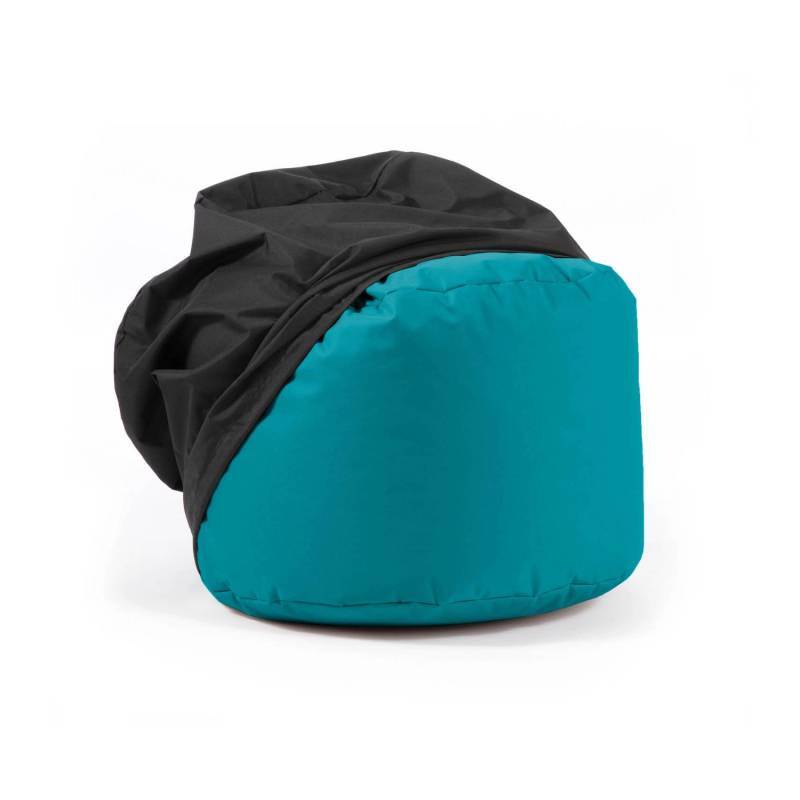 mokebo Outdoor Pouf o Hocker in Petrol mit Wasserabweisender Schutzhülle Der Ruhestifter Fußhocker mit EPS-Perlen Füllung und Cover von mokebo