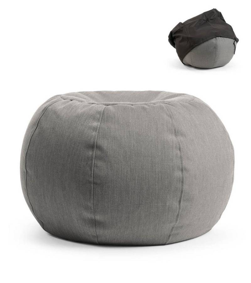 mokebo Pouf Der Kugelige (für drinnen & draußen), Sitzhocker Outdoor, Fußhocker, Hocker & Sitzkissen eckig Steingrau von mokebo