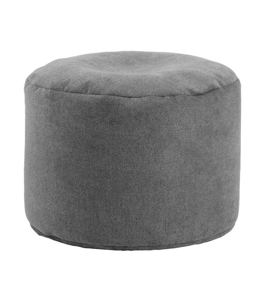 mokebo Pouf Der Ruhepouf (aus Webstoff), Sitzhocker XL, Bodenkissen, Fußhocker & Sitzkissen in Grau schwarz von mokebo