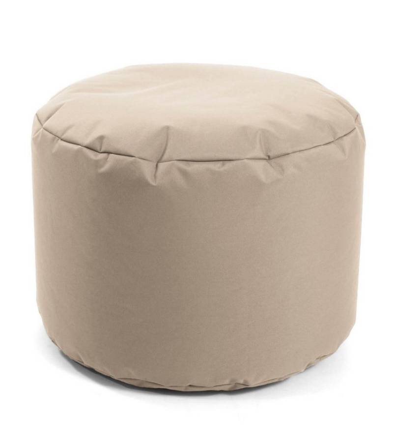 mokebo Pouf Der Ruhepouf (für Garten & Balkon), Sitzhocker Outdoor, Fußhocker, Hocker & Sitzkissen rund Beige-Khaki von mokebo