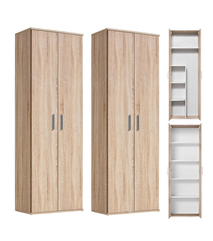 mokebo Schrank-Set Die Allzweckwaffe, (2er-Set), Stauraum-Set aus Aktenschrank & Besenschrank in Braun von mokebo