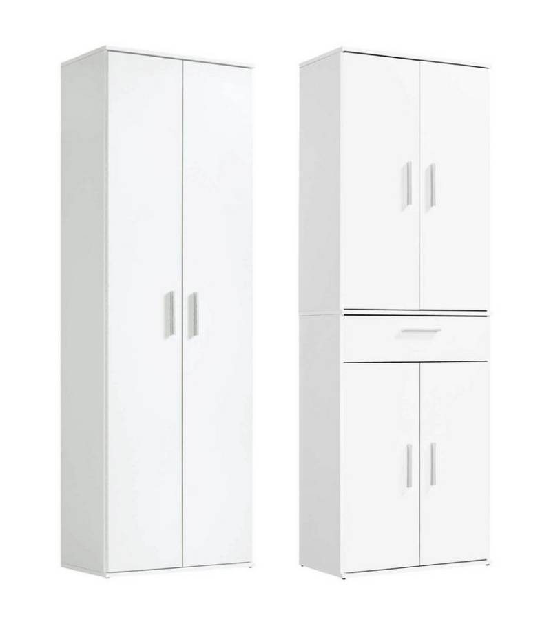 mokebo Schrank-Set Die Allzweckwaffe, (2er-Set), Stauraum-Set aus Aktenschrank & Mehrzweckschrank in Weiß von mokebo
