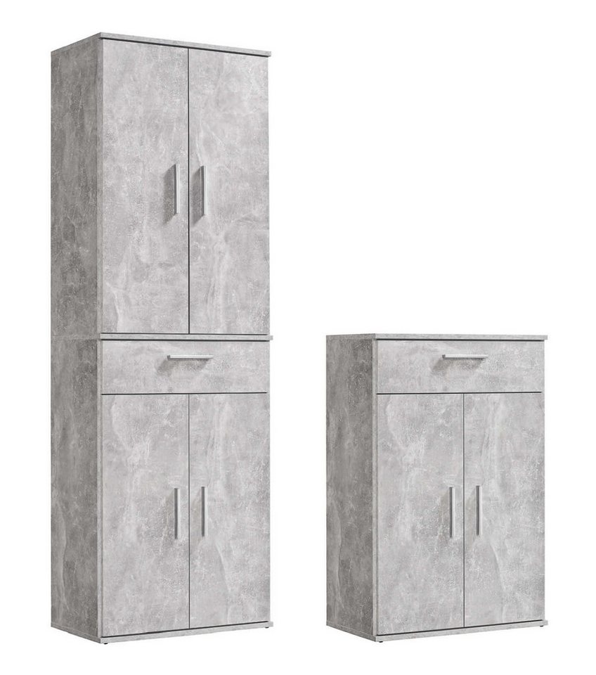 mokebo Schrank-Set Die Allzweckwaffe, (2er-Set), Stauraum-Set aus Aktenschrank & Mehrzweckschrank in Weiß von mokebo