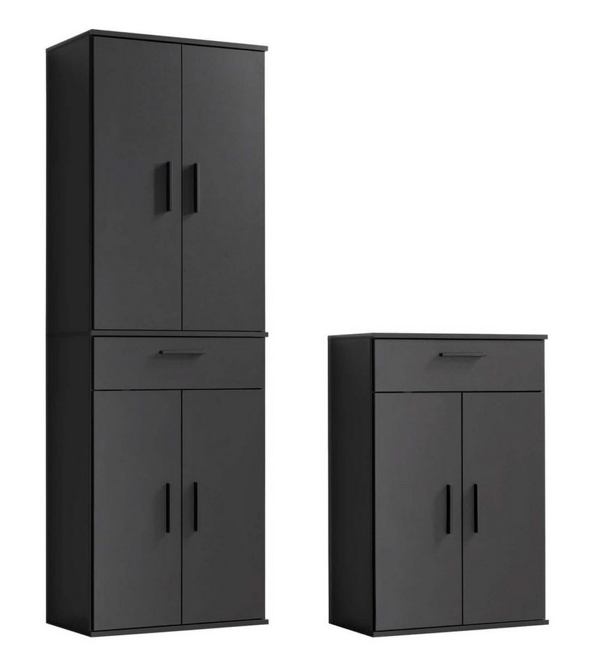 mokebo Schrank-Set Die Allzweckwaffe, (2er-Set), Stauraum-Set aus Mehrzweckschränken bzw. Schubladenschränken in Grau von mokebo