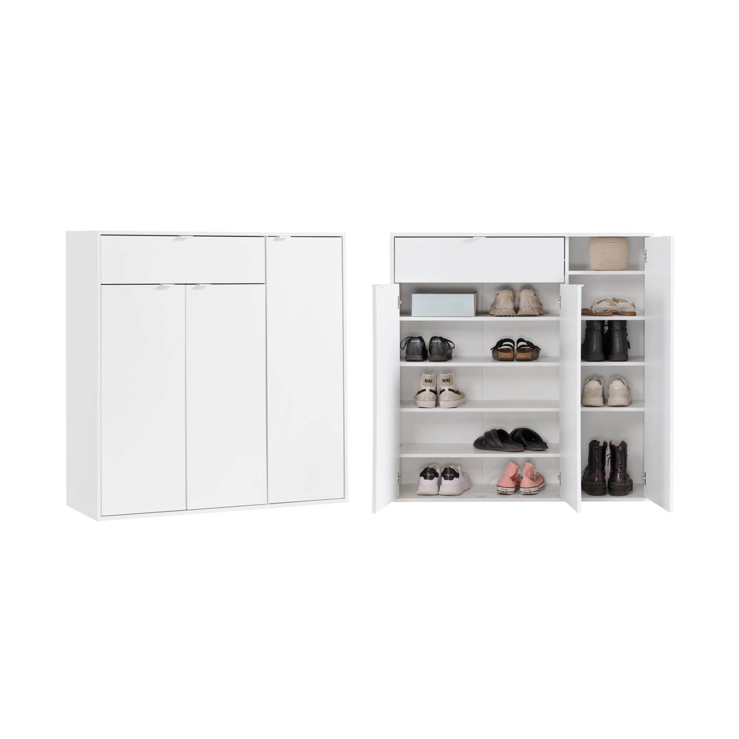 mokebo Schuhschrank Der Concierge Schuhregal mit zwei Türen Flurschrank oder Sideboard 109 cm breit in weiß mokebo Schuhschrank Der Concierge Schuhregal mit zwei Türen Flurschrank oder Sideboard 109 cm breit in weiß von mokebo