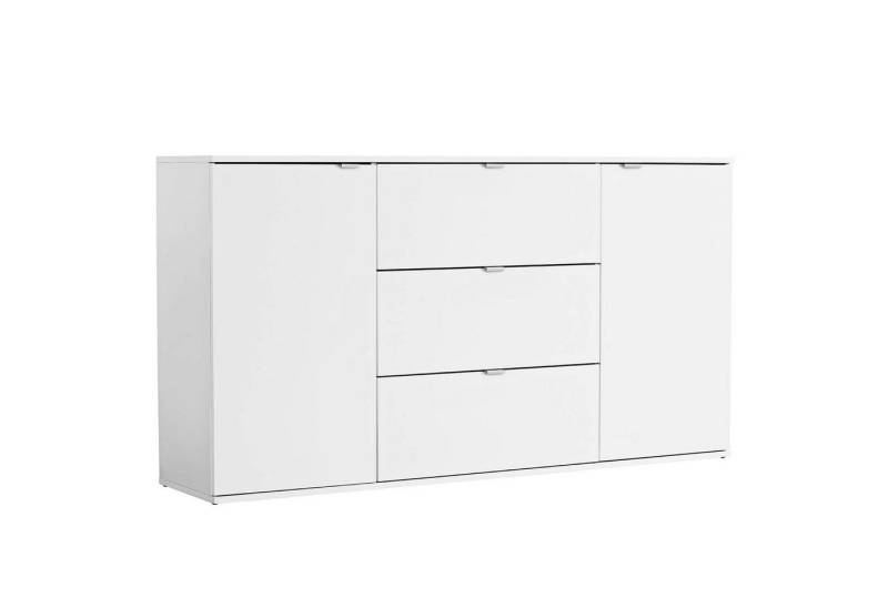 mokebo Sideboard Die Elegante (mit Schubladen & Fächern), Kommode, Highboard oder Anrichte mit Metallgriffen in Weiß von mokebo