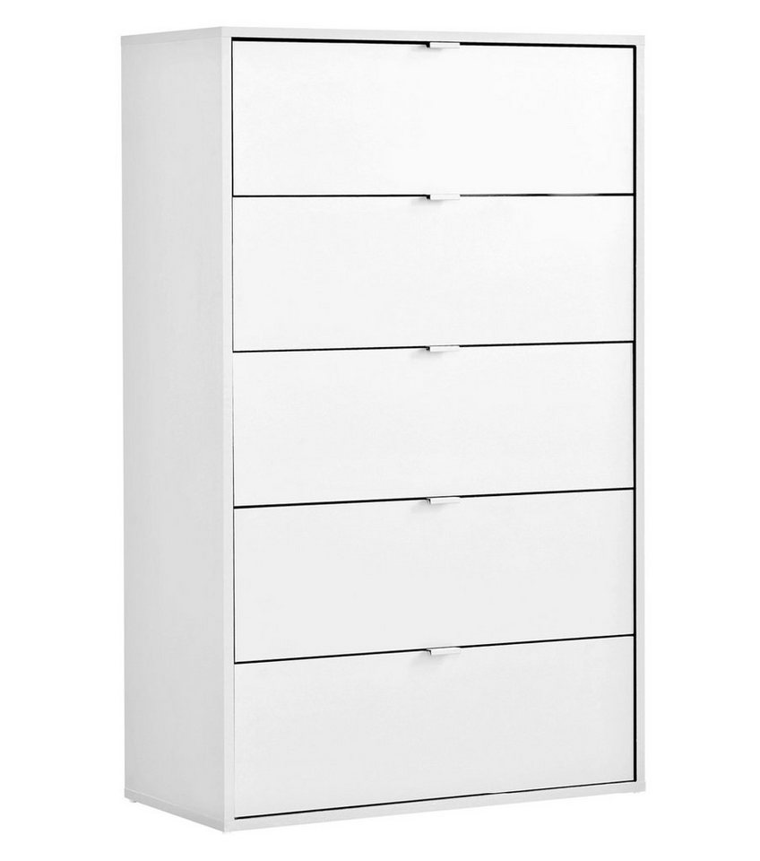 mokebo Sideboard Die Stilvolle (80x117x40cm, mit 5 Schubladen), Nachttisch, Anrichte, Sideboard fürs Schlafzimmer in Schwarz von mokebo