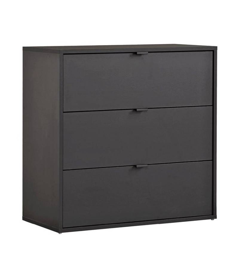 mokebo Sideboard Die Stilvolle (80x73x40cm, mit 3 Schubladen), Nachttisch, Anrichte, Sideboard fürs Schlafzimmer in Schwarz von mokebo