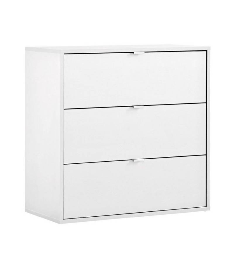 mokebo Sideboard Die Stilvolle (80x73x40cm, mit 3 Schubladen), Nachttisch, Highboard, Anrichte, Sideboard fürs Schlafzimmer in Weiß von mokebo