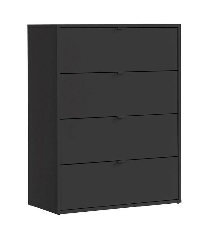 mokebo Sideboard Die Stilvolle (80x95x40cm, mit 4 Schubladen), Nachttisch, Anrichte, Sideboard fürs Schlafzimmer in Schwarz von mokebo