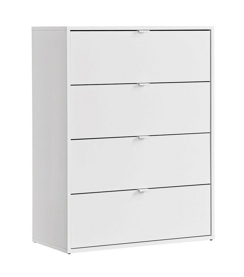 mokebo Sideboard Die Stilvolle (80x95x40cm, mit 4 Schubladen), Nachttisch, Highboard, Anrichte, Sideboard fürs Schlafzimmer in Weiß von mokebo