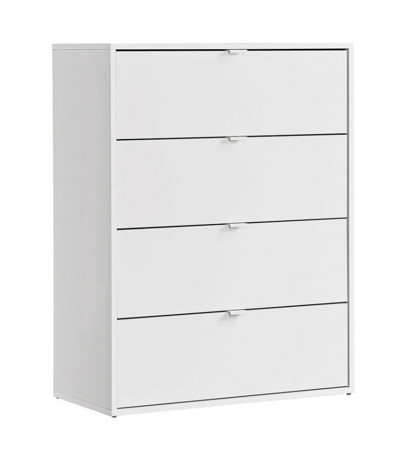mokebo Sideboard Die Stilvolle (80x95x40cm, mit 4 Schubladen), Nachttisch, Highboard, Anrichte, Sideboard fürs Schlafzimmer in Weiß von mokebo