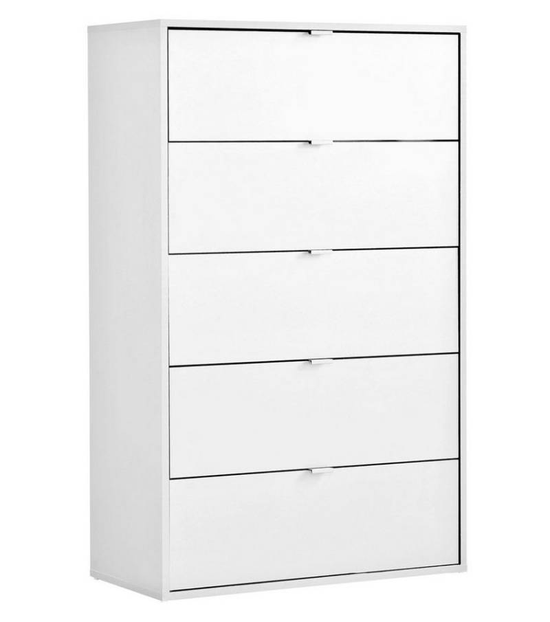 mokebo Sideboard Die Stilvolle (mit 5 Schubladen), Nachttisch, Highboard, Anrichte oder Kommode in Weiß von mokebo