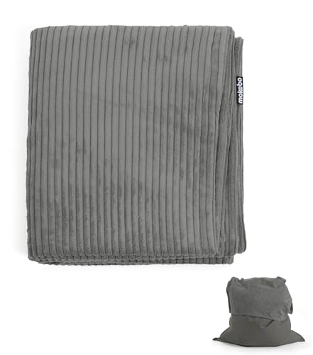 mokebo Sitzsack Bezug aus Cord 'Das Kuschel-Cover' Cover für den Riesen-Sitzsack 'Der Große', Cordbezug in Anthrazit für Sitzkissen & Liegekissen, für alle XXL Sitzsäcke bis 140x180 cm anwendbar von mokebo