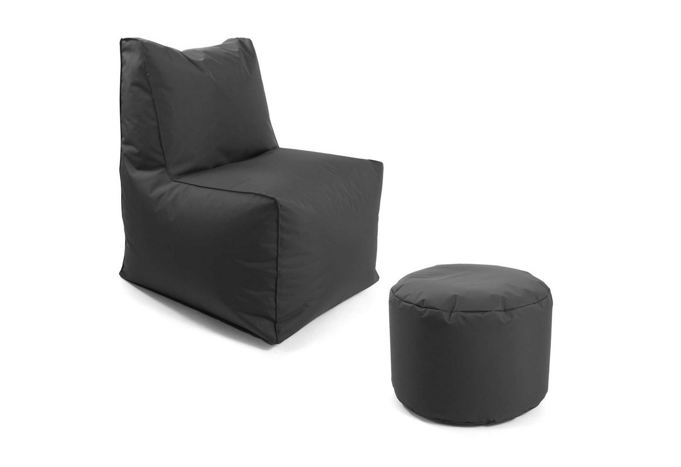 mokebo Sitzsack Der Ruhepol (mit Hocker), Indoor & Outdoor Sessel mit Pouf, Bean Bag & Relaxsessel in Grau von mokebo
