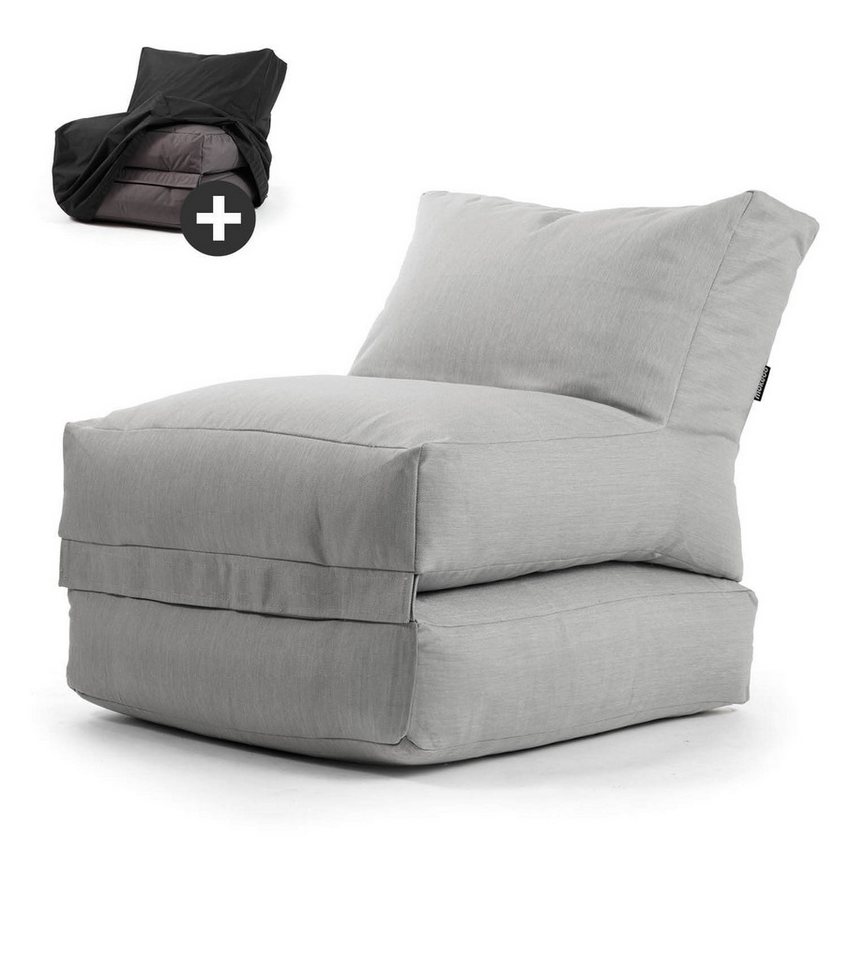 mokebo Sitzsack Der Summerdream (mit Schutzhülle), Bean Bag Outdoor für Kinder & Erwachsene, Gartenliege in Steingrau von mokebo