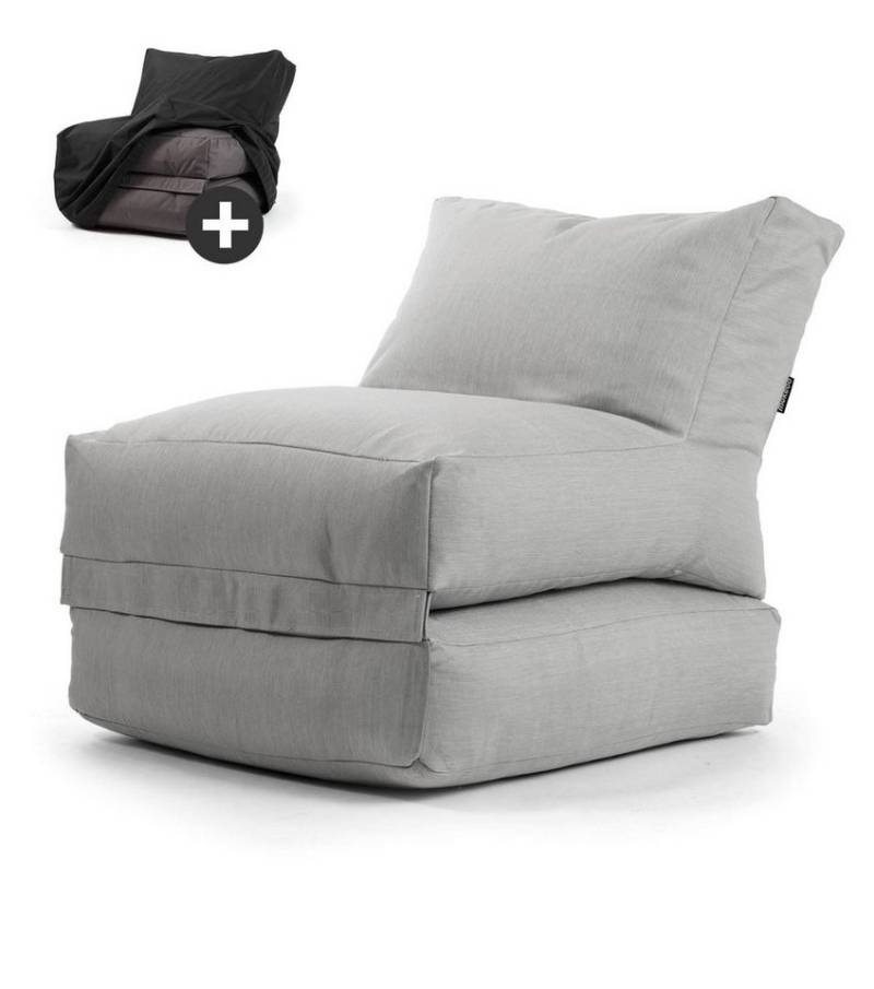 mokebo Sitzsack Der Summerdream (mit Schutzhülle), Bean Bag Outdoor für Kinder & Erwachsene, Gartenliege in Steingrau von mokebo