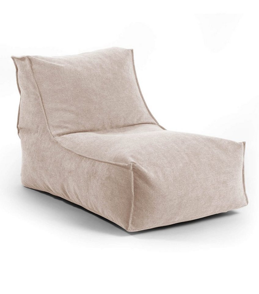 mokebo Sitzsack Der Sundowner (aus Webstoff), Indoor Bean Bag, Liege & Relaxliege für Kinder & Erwachsene in Beige von mokebo