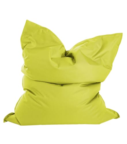 mokebo Sitzsack Outdoor XXL für Kinder & Erwachsene 'Der Große', Bean Bag, Sitzkissen, Liegekissen oder Riesen-Sitzsack mit Füllung, Bodenkissen groß für Balkon & Terasse, 130x170cm, Grün von mokebo