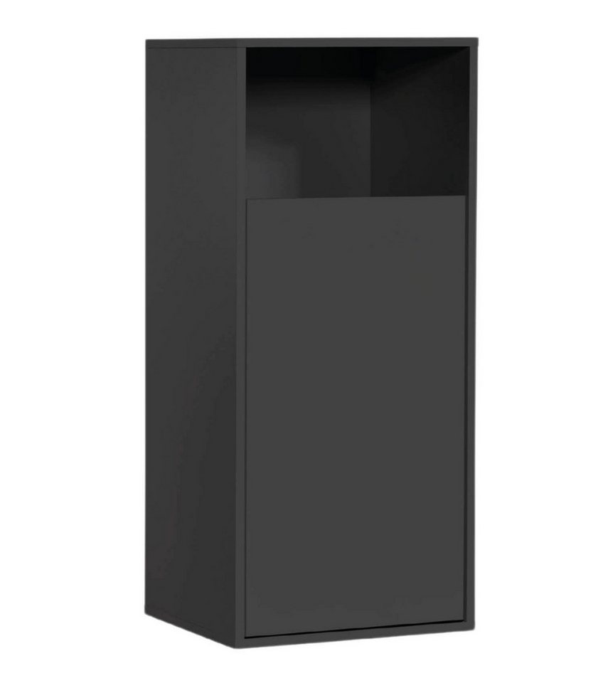 mokebo Wäscheschrank Der Wäschehüter (1-türig) Wäschekorb oder Wäschesammler mit Magnetverschluss in Schwarz von mokebo