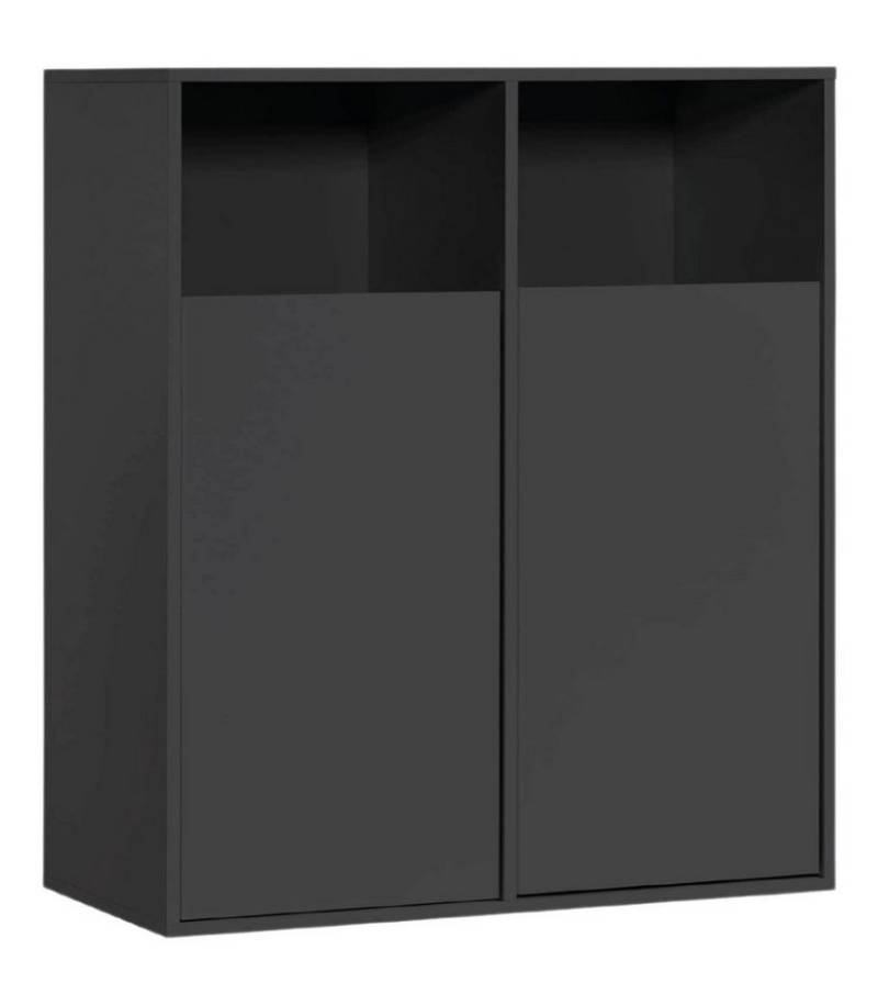 mokebo Wäscheschrank Der Wäschehüter (2-türig) Wäschekorb oder Wäschesammler mit Magnetverschluss in Schwarz von mokebo