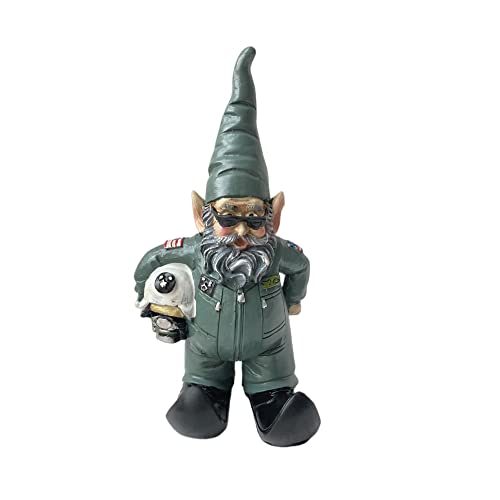 Pilotenzwerg Statue mit Helm, Luftwaffe Gartenzwerg Figur für Rasen Ornamente Innen- oder Außendekoration Weihnachten Geburtstagsgeschenk Pilotenzwerg Statue mit Helm, Luftwaffe Gartenzwerg Figur für Rasen Ornamente Innen- oder Außendekoration Weihnachten Geburtstagsgeschenk von molchagar