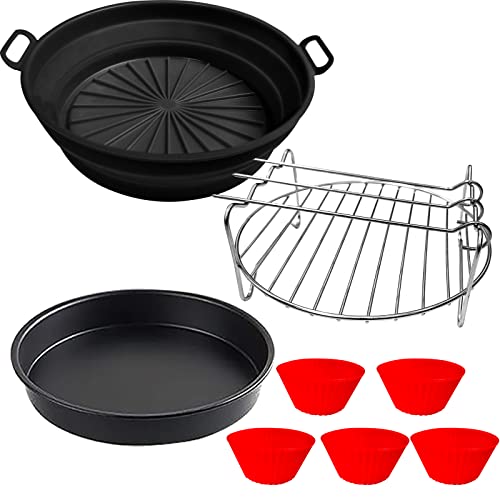 moleath Airfryer Zubehör Kompatibel für Philips Essential 4,1L(HD9252/HD9200), Heißluftfritteuse Silikon Pot Set,Silikonform Backform Grillgestelle Silikon-Muffinförmchen 4Stück Back-Kit (4.1L) moleath Airfryer Zubehör Kompatibel für Philips Essential 4,1L(HD9252/HD9200), Heißluftfritteuse Silikon Pot Set,Silikonform Backform Grillgestelle Silikon-Muffinförmchen 4Stück Back-Kit (4.1L) von moleath