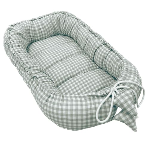 molis&co. Babynest 90 x 50 cm. Cradle Reducer oder Co-Schlafnest für Babys. Baumwolle. Tragbares oder Reisebett für Neugeborene. Mint Tea. Oeko-TEX 100. von molis & co