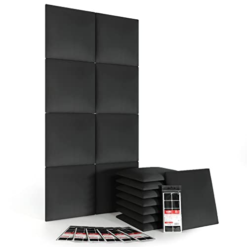 Mollis - Selbstklebende Wandpaneele 30 x 30 cm-Set 16 Stück I Schalldämmung Wandpanelen | Schaumstoff | Wohnzimmer Dekoration - Schwarz von mollis homelike interiors